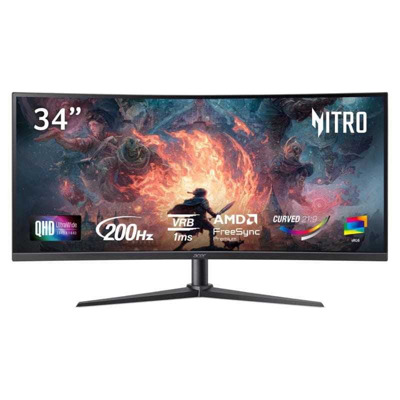 Acer Nitro 34" 3440 x 1440 UWQHD VA 200Hz Gaming Monitor(Open Box)