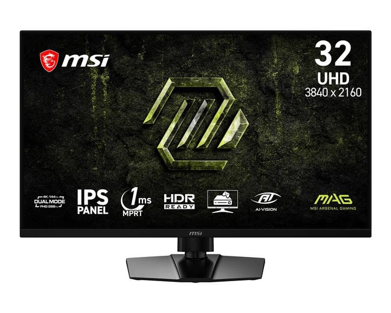 MSI MAG 31.5" 3840 x 2160 UHD Dual Mode IPS 144Hz Gaming Monitor