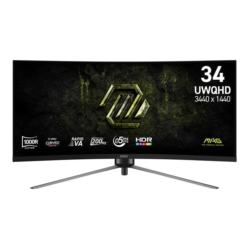 MSI MAG 34" 3440 x 1440 UWQHD Rapid VA 200Hz Gaming Monitor