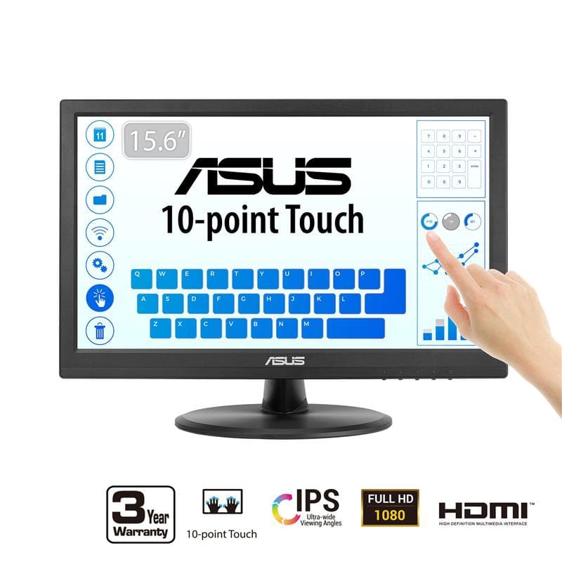 ASUS VT169HE 16" FHD 1920x1080 IPS 60Hz 5ms (GTG) Office Monitor