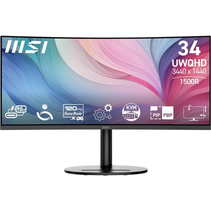 MSI Modern MD342CQP 34" UWQHD Curved VA 120Hz 1ms Office Monitor(Open Box)