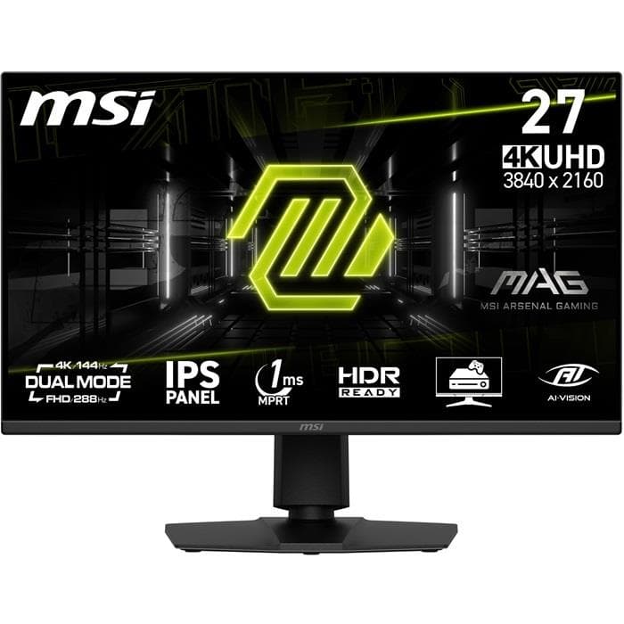 MSI 27" MAG 275UPD E14 Dual Mode UHD 144hz/ FHD 288hz IPS(Open Box)