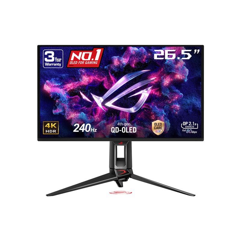 ASUS ROG Swift 26.5" 4K 3840x2160 QD-OLED 240Hz 0.03ms Gaming Monitor(Open Box)