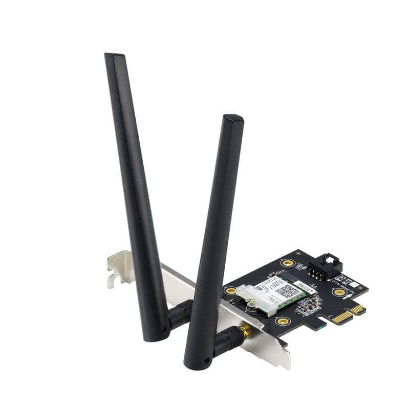 ASUS (PCE-AX3000) ASUS PCE-AX3000 WiFi 6 (802.11ax) Adapter with 2 external antennas. Supporting 160MHz for total data rate up