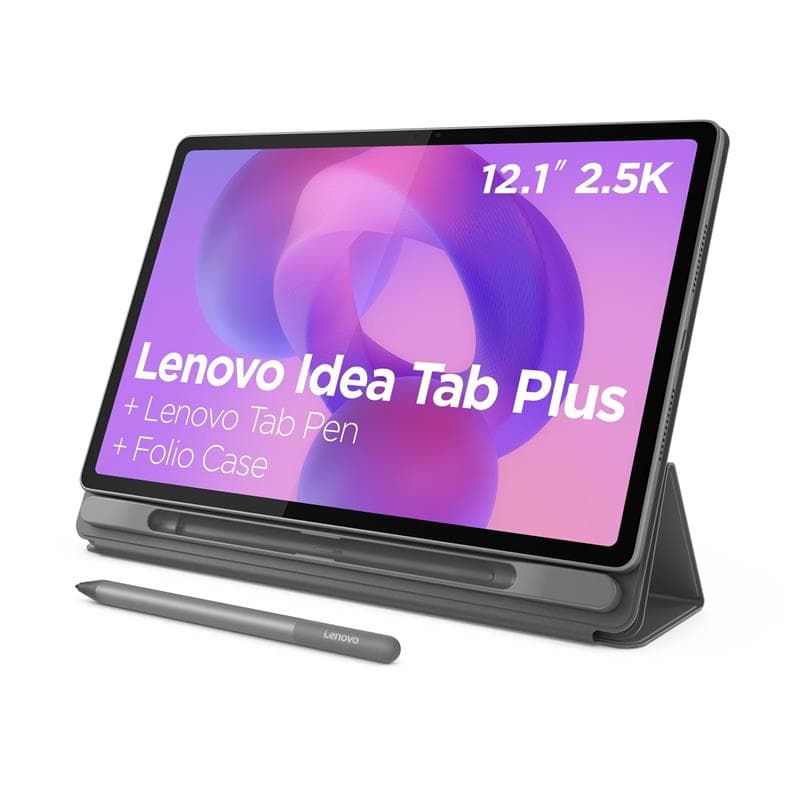 Lenovo Idea Tab Plus 12.1" Tablet with Folio & Pen, 8GB 128GB, Gray(Open Box)