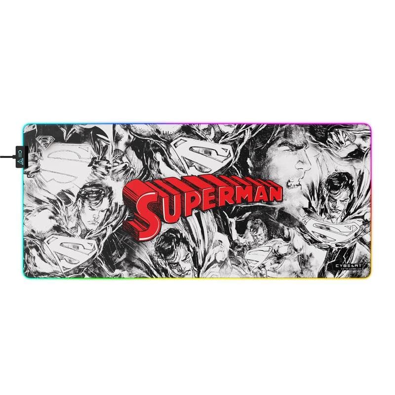 CYBEART Superman Jim Lee Edition RGB Gaming Desk Mat (XXL -900x400x4m)