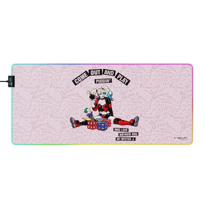 CYBEART Harley Quinn RGB Gaming Desk Mat (XXL - 900x400x4mm)