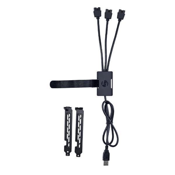 LIAN LI USB 2.0 1-to-3 Hub (Type A Male Port), Black(Open Box)