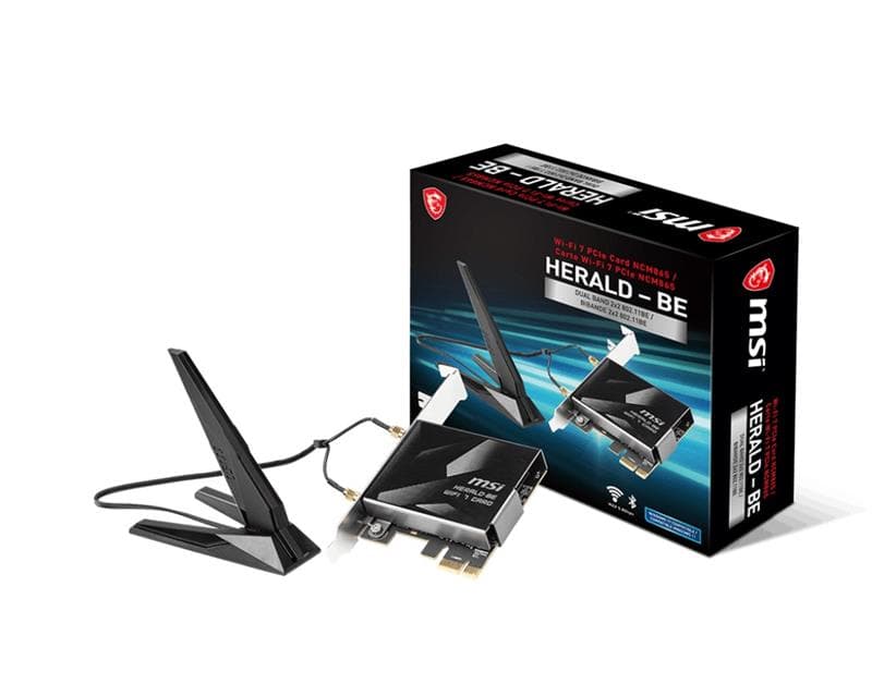 MSI HERALD-BE WI-FI 7 MAX Wi-Fi 7 & Bluetooth 5.4 PCIe Adapter