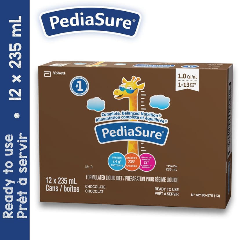 PediaSure®, Formulated Liquid Diet, Chocolate, 12 count, 2820 mL