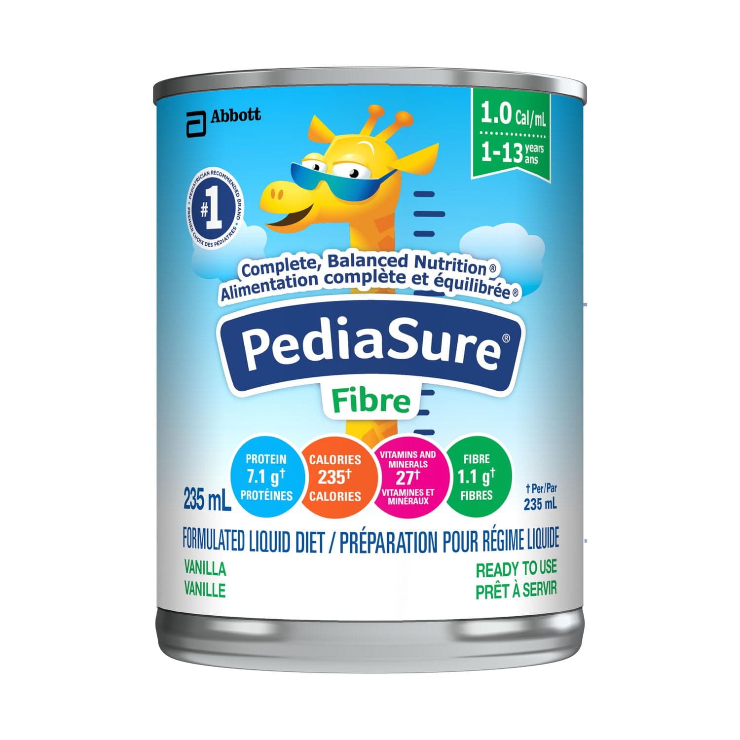 PediaSure® Fibre, Formulated Liquid Diet, Vanilla, 12 count, 2820 mL