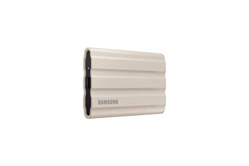 SAMSUNG T7 Shield 2TB, Portable SSD, up to 1050MB/s, USB 3.2 Gen2, Rugged, IP65 Rated, for Content Creators and Gaming, External Solid State Drive ‎(MU-PE2T0K/AM), Beige [Canada Version]