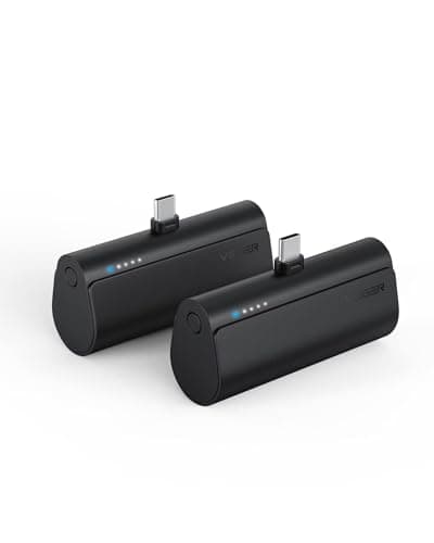 2 Packs of Portable Chargers, VEGER 5000mAh Power Bank 20W Fast Charging Battery Pack, Mini USB C Phone Charger Compatible with for iPhone 17/16/15 Series, Samsung S25/S24/S23, Android Phones