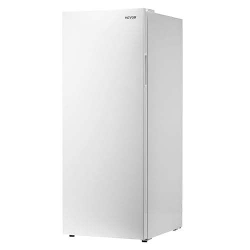 VEVOR 11 Cu.Ft Frost Free Upright Freezer with Temp Control Panel, Convertible Freezer/Refrigerator, Reversible Door, Adjustable Glass Shelves and LED, Standing Fridge for Kitchen, Office, Garage