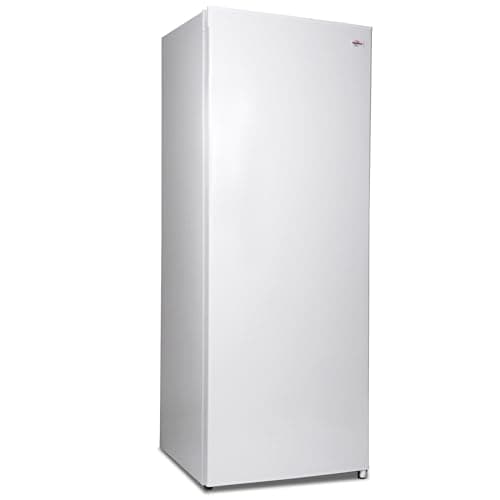 Koolatron Upright Deep freezer - 4 fixed grid shelves, Garage Ready, Meat Storage, Manual Defrost, Space Saving, For Home, Apartment, Basement, Dorm, Room, 7.0 Cubic Feet Capacity White