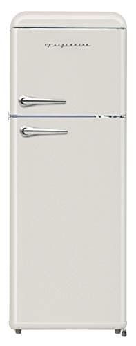 Frigidaire EFR756-CREAM EFR756, 2 Door Apartment Size Retro Refrigerator with Top Freezer, Chrome Handles, 7.5 cu ft, Cream