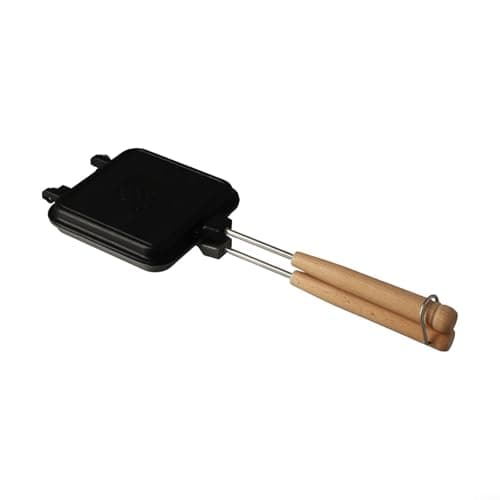Cast Iron Maker and Stovetop Sandwich Press, Double Sided Pie Iron with Nonstick Coating, Die Cast Aluminum Grill for Camping Cooking, Outdoor Kitchen Fire