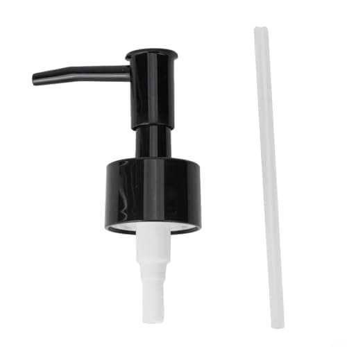 ABS Lotion Pump Head with 28/400 Thread Metal Housing and Leak-Proof Design for Soap and Lotion Dispensers in Bathrooms Hotels SPAs and Skin Care Packaging(Bright Black)