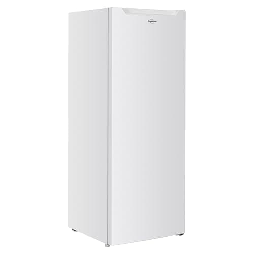 Koolatron Compact Upright Freezer, 5.9 cu ft (168L), White, Manual Defrost Design, Space-Saving Flat Back, Reversible Door, for Home, Apartment, Condo, Cottage