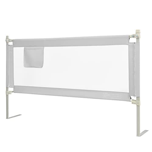 HONEY JOY Bed Rail for Toddlers, 57-in Extra Long, Portable Safety Bed Guardrail w/Side Pocket, Baby Bed Rail Guard, Fit King & Queen Full Twin Size Bed Mattress (Gray, 69 Inch)