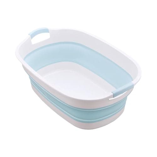 Siopob Folding Toddler Bath Tub | Folding Pet Bathtub With Water Drain Plug - Small Pets Bathtub, Travel Toddler Bath Tub For- Kitten, Toddler, Kids