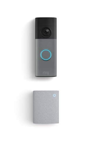 Ring Battery Doorbell (newest model), Speckled Gray with Chime (newest model), White