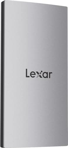 Lexar 2TB ES3 Portable SSD, Up to 1050MB/s Read & 1000MB/s Write, Compatible with PC & Mac, Tablets & iPad, External Solid State Drive, Silver (LES3XXX002T-RNSAU)