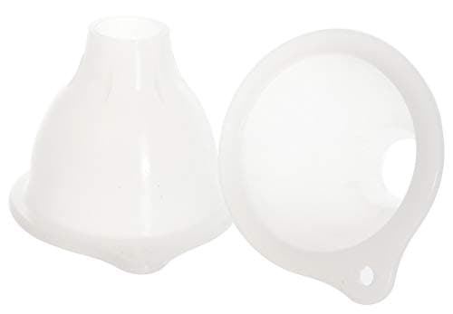 Impresa Silicone Wide Mouth Funnel - Squeeze Bottle Funnel for Thick Liquids - Flexible BPA-Free Silicone Design - Dishwasher Safe Multipurpose Tool - Clear White, 3.25" Opening, 1.25" Stem