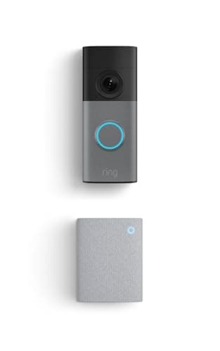 Ring Wired Doorbell (newest model), Speckled Gray with Chime Plus (newest model), White