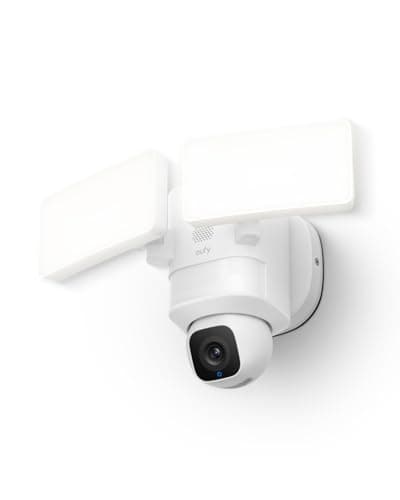 eufy Floodlight Camera E30, Security Camera Outdoor, 360° Pan and Tilt, AI Detection and Tracking, 2K Video, 2.4GHz Wi-Fi, 2,000 Lumens, Custom Voice and Light Alerts, 24/7 Recording, No Monthly Fee