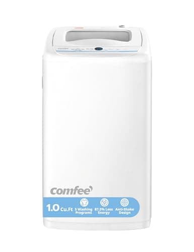 COMFEE' Portable Washing Machine, 1.0 Cu.Ft (IEC) Compact Washer With LED Display, Fully Atomatic Wash Cycles, 2 Built-in Rollers, Space Saving, Ideal Laundry For RV, Dorm, Apartment, Ivory White