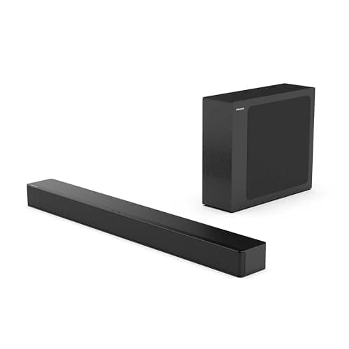 Hisense HS2100 2.1 Channel 240W Soundbar with Wireless Subwoofer, Powered by Dolby Audio, Roku TV Ready, Bluetooth 5.3/HDMI ARC/Optical/AUX/USB, 6 Tailored Sound Modes