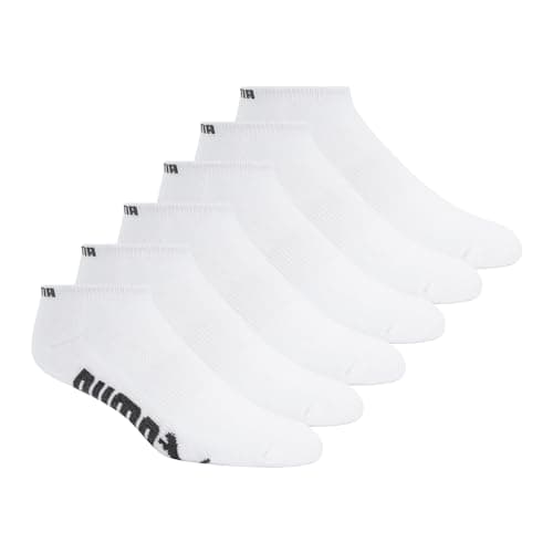 PUMA Men's 6 Pack Low Cut Socks, White, 10-13