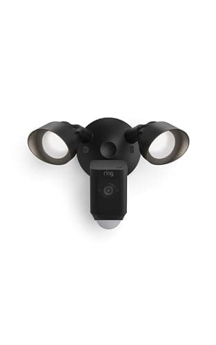 Ring Floodlight Cam Wired Plus with motion-activated 1080p HD video, Black