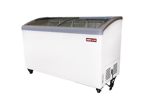 NEW AIR NIF-55-CG Commercial 55" Curved Glass Ice Cream Freezer - Ideal for Restaurants, Convenience Sotres, Supermarkets and Cafeterias (55" Wide)