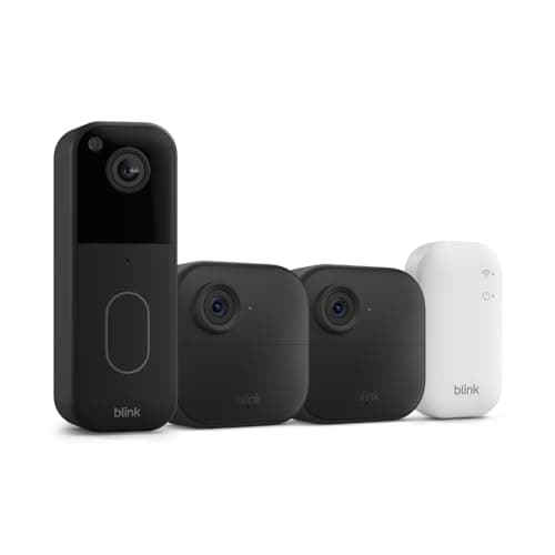 Blink Video Doorbell + Outdoor 4 – Wireless smart security cameras, head-to-toe HD view, two-year battery life. Sync Module Core included – 2 camera system + Video Doorbell