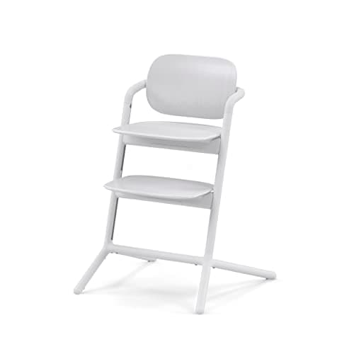 Cybex LEMO 2 Convertible High Chair, Grows with Child up to 209 lbs, One-Hand Height and Depth Adjustment, Anti-Tip Wheels Safety Feature - All White
