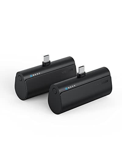 2 Packs of Portable Chargers, VEGER 5000mAh Power Bank 20W Fast Charging Battery Pack, Mini USB C Phone Charger Compatible with for iPhone 17/16/15 Series, Samsung S25/S24/S23, Android Phones