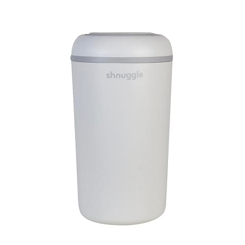 Shnuggle Eco-Touch Baby Diaper Pail with Eco-Friendly Bin Liners - Traps Odours, Germs & Bacteria - White