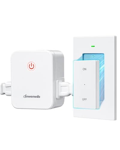 DEWENWILS Remote Control Outlet, Wireless Light Switch with 2 Side Outlets, No Interference Remote Outlet Switch, No Wiring, 15A/1875W, 100 FT Range, Compact Design, Programmable