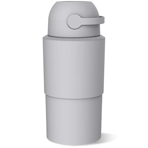 Pure Magic Baby Diaper Pail - Heka, Patented Odor-Stop System, Collapsible, Use Any Garbage Bag, One Hand Free Lever, 1 Roll of Bag incld. (Large, Concrete)
