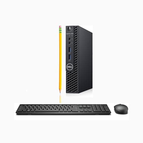 Dell OptiPlex 3060 Micro Desktop PC, Intel i7-8700T, 16GB RAM, 512GB NVMe SSD, Wi-Fi, Wireless Keyboard & Mouse Windows 11 Pro, Black (Renewed)