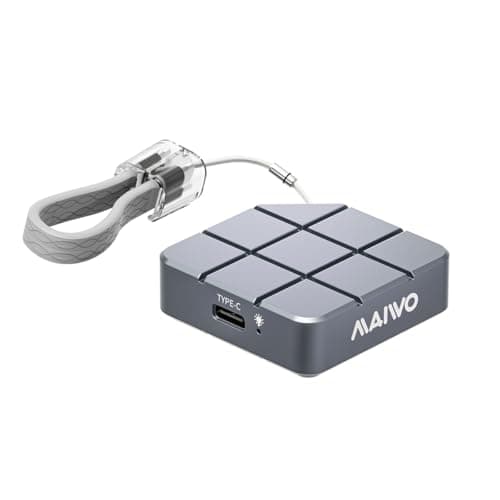 MAIWO Portable SSD 256GB External Solid State Drive, USB 3.2 GEN 2 Type-C Up to 1050MB/s, Mini NVMe SSD with 4K ProRes Videos for iPhone Android iPad MacBook, Aluminum (Grey)