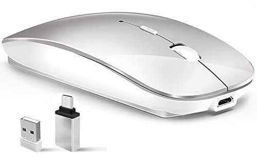 Vxeei Wireless Mouse for Laptop Cpmputer,Bluetooth Mouse for MacBook,Silver