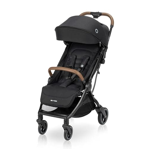 Maxi-Cosi Eva Lightweight Compact Travel Stroller, Infant to Toddler (Up to 48 lb), One-Hand Auto Fold, Full Recline Seat, Puncture-Proof Wheels, Extendable FPS Canopy, Includes Car Seat Adapters, Travel System Compatible