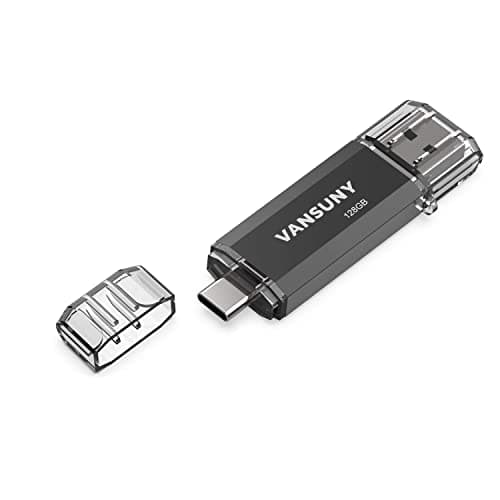 Vansuny 128GB USB C Flash Drive 2 in 1 OTG USB 3.0 + USB C Memory Stick with Keychain Dual Type C USB Thumb Drive Photo Stick Jump Drive for Smartphone, Computers, MacBook, Tablets, PC