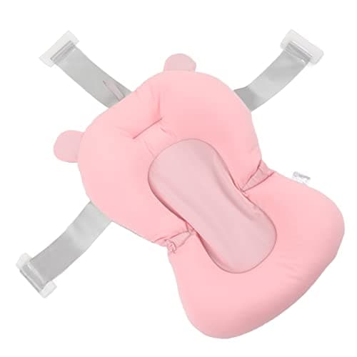 Baby Bath Seat, Baby Bath Tub Cushion for Bathtub Sink for Infant Newborn, Floating Foldable Adjustable Infant Bath Supporter, Easy To Clean (Bear)