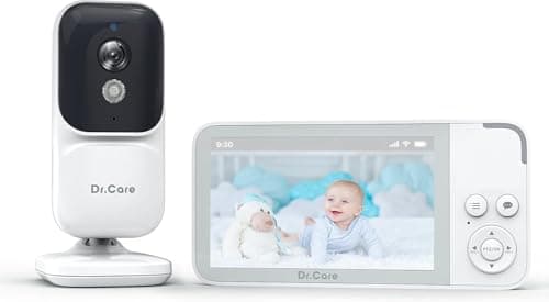 Dr. Care NeoView Video Baby Monitor -3.5” Screen, 2-Way Audio, Video Loop Recording, Night Vision, Real-Time/VOX Monitoring, Temperature Sensor, Lullabies, No Wi-Fi (Supports Up to 128GB)