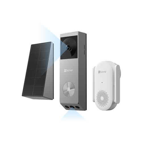 EZVIZ Wired or Wireless Battery Powered Video Doorbell Dual Camera with Chime, 2K Dual Lenses, Free 32G Storage, Human Motion Detection, Weatherproof, Color Night Vision, Alexa/Google| EP3x Pro Kit