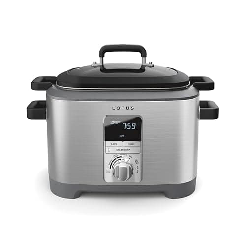 Lotus Professional Series The Sous Multi-Function Cooker with Tri-Ply Dutch Oven, Slow Cooker, Sous Vide Cooker, Rice Cooker, 1300 Watts, 7-Quart Capacity, Stainless Steel, LTSSC500